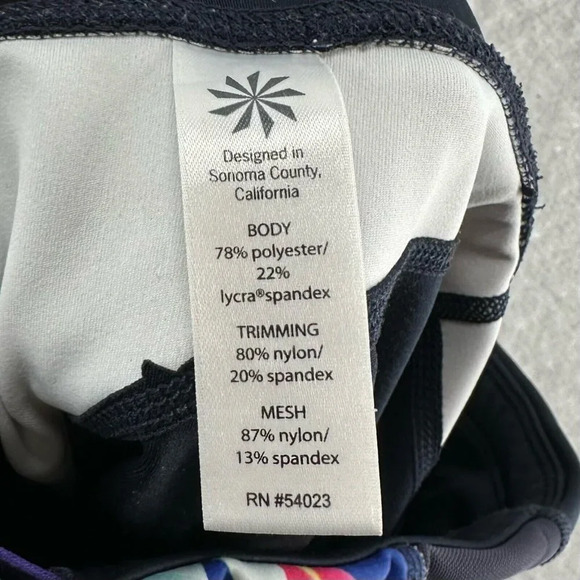 Athleta Leggings Womens Sz S Tropical Precision 7/8 Tight Athletic Workout Blue - Picture 8 of 11